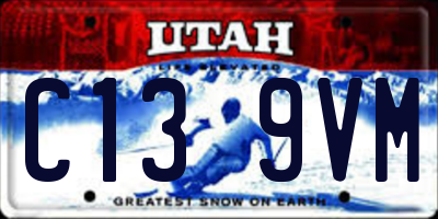 UT license plate C139VM