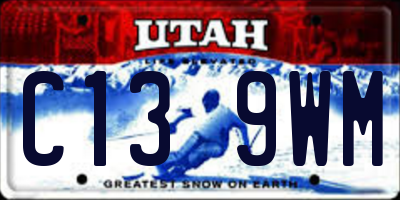 UT license plate C139WM
