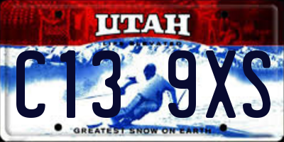 UT license plate C139XS