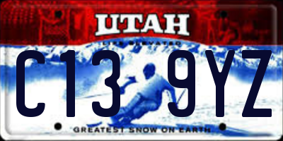 UT license plate C139YZ