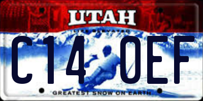 UT license plate C140EF