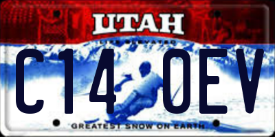 UT license plate C140EV