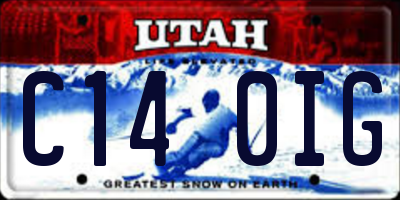 UT license plate C140IG