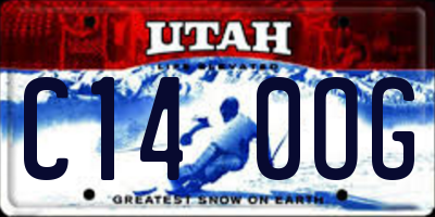 UT license plate C140OG