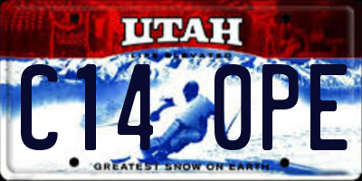UT license plate C140PE