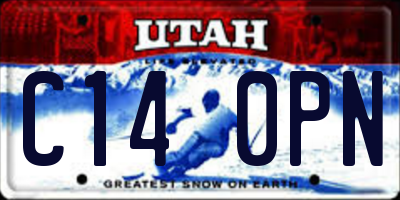 UT license plate C140PN