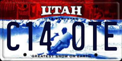 UT license plate C140TE