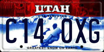 UT license plate C140XG