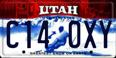 UT license plate C140XY