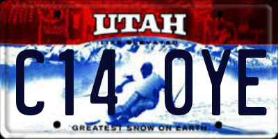 UT license plate C140YE