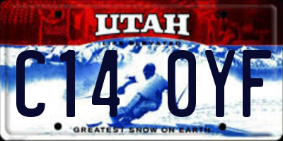 UT license plate C140YF