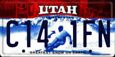 UT license plate C141FN