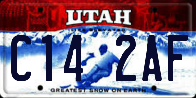 UT license plate C142AF
