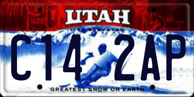 UT license plate C142AP