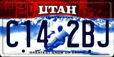 UT license plate C142BJ