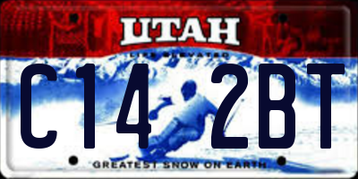 UT license plate C142BT