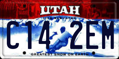 UT license plate C142EM
