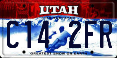 UT license plate C142FR