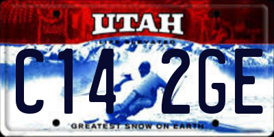 UT license plate C142GE