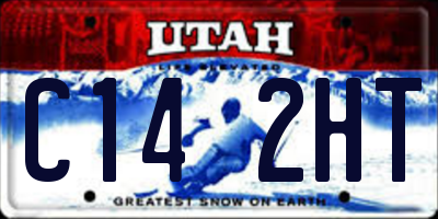 UT license plate C142HT
