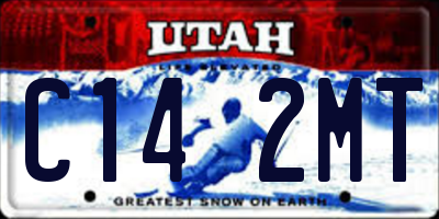 UT license plate C142MT