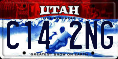 UT license plate C142NG