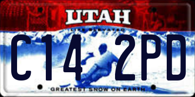 UT license plate C142PD