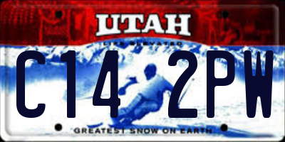 UT license plate C142PW
