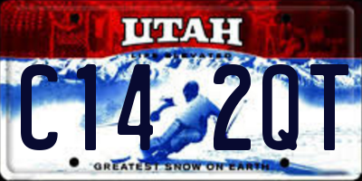 UT license plate C142QT