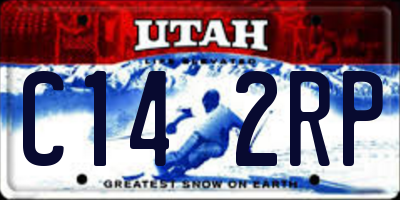 UT license plate C142RP