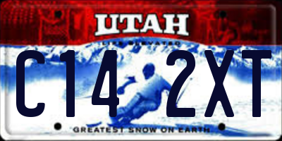 UT license plate C142XT
