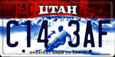 UT license plate C143AF
