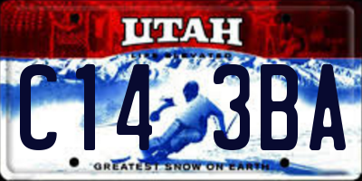 UT license plate C143BA