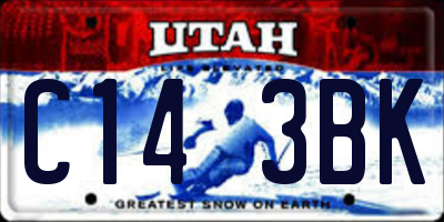 UT license plate C143BK