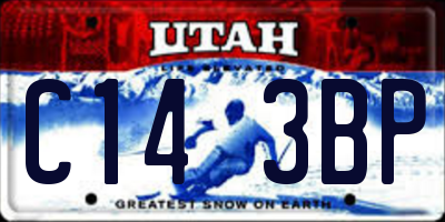 UT license plate C143BP