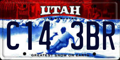 UT license plate C143BR