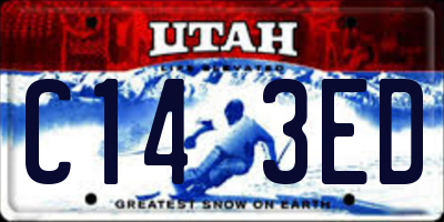 UT license plate C143ED