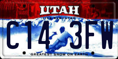 UT license plate C143FW