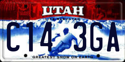 UT license plate C143GA