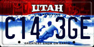 UT license plate C143GE