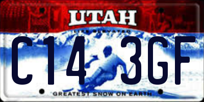 UT license plate C143GF