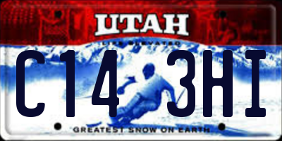 UT license plate C143HI