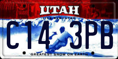 UT license plate C143PB