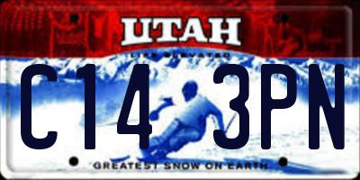 UT license plate C143PN