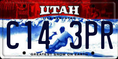 UT license plate C143PR
