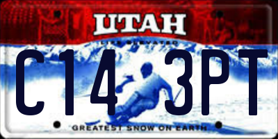 UT license plate C143PT