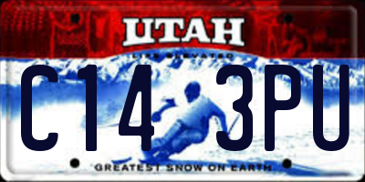UT license plate C143PU