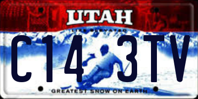UT license plate C143TV