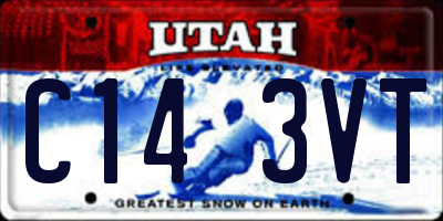 UT license plate C143VT
