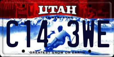 UT license plate C143WE